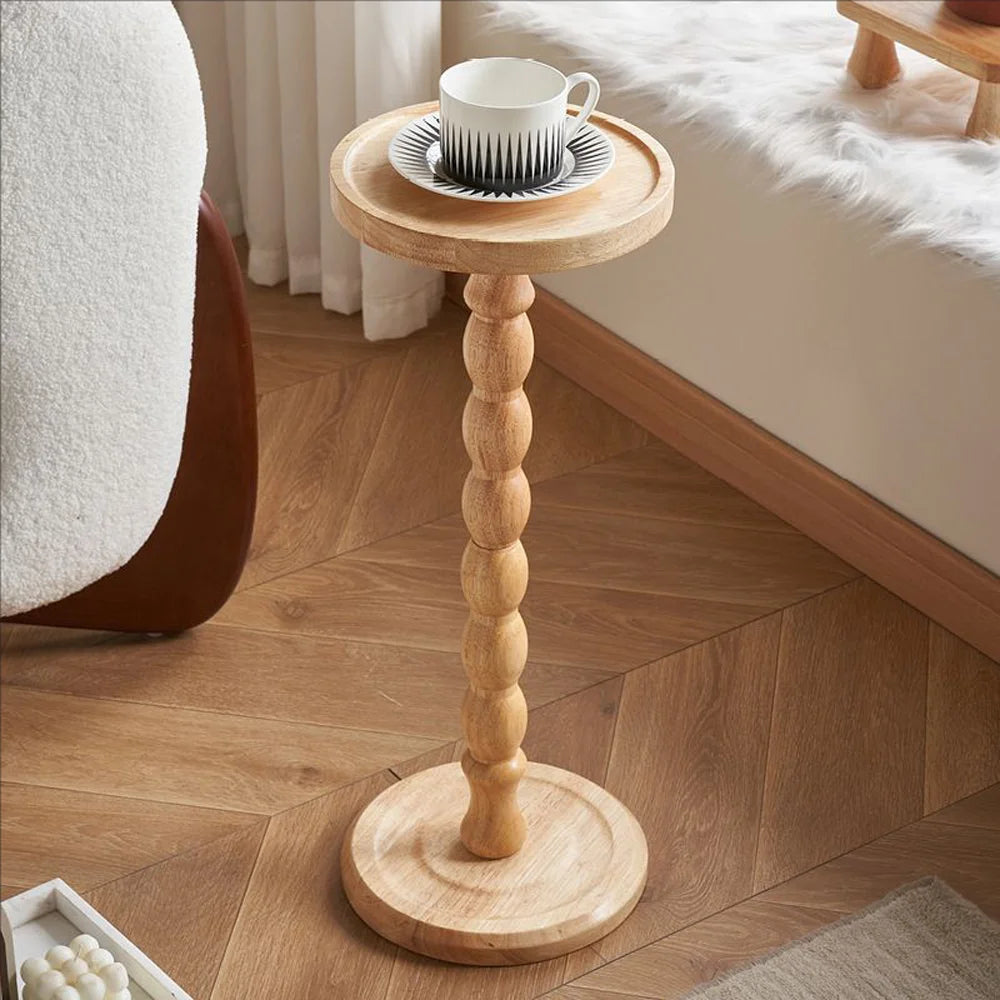 Solid Wood Corner Side Table Luxury Multi-Functional Table for Sofa/Bedside With Storage Shelf Candle Holder Modern Living Room