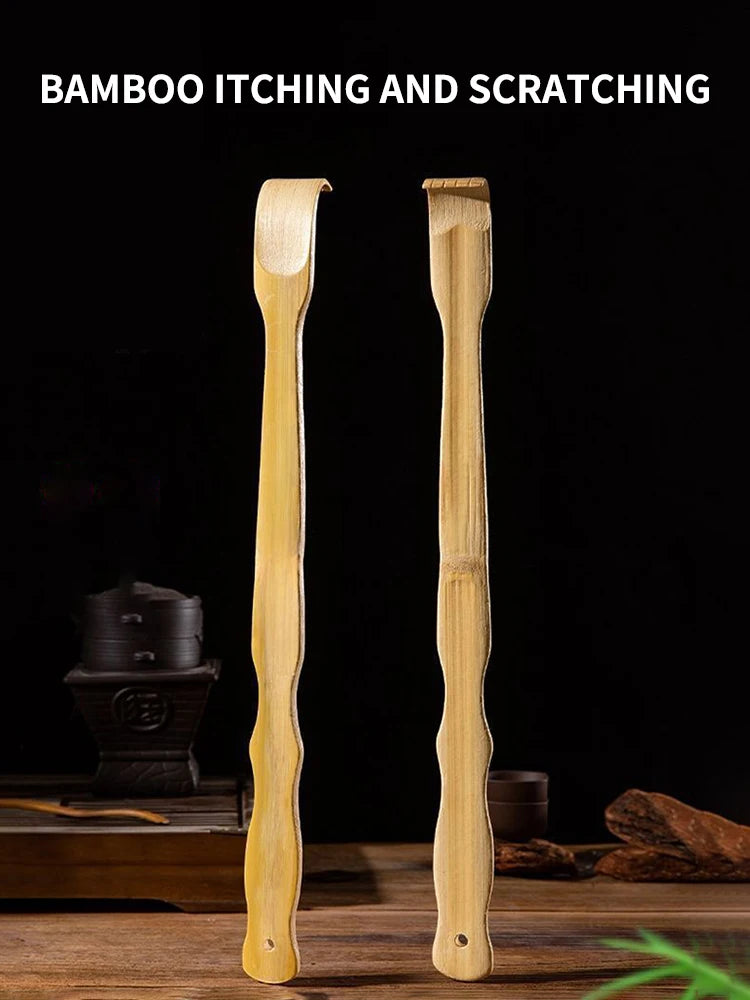 Bamboo Back Scratcher Aid Stick Scratching Massage Roller Long Wooden Body Large Stick for Men and Women Back Scratcher Massager