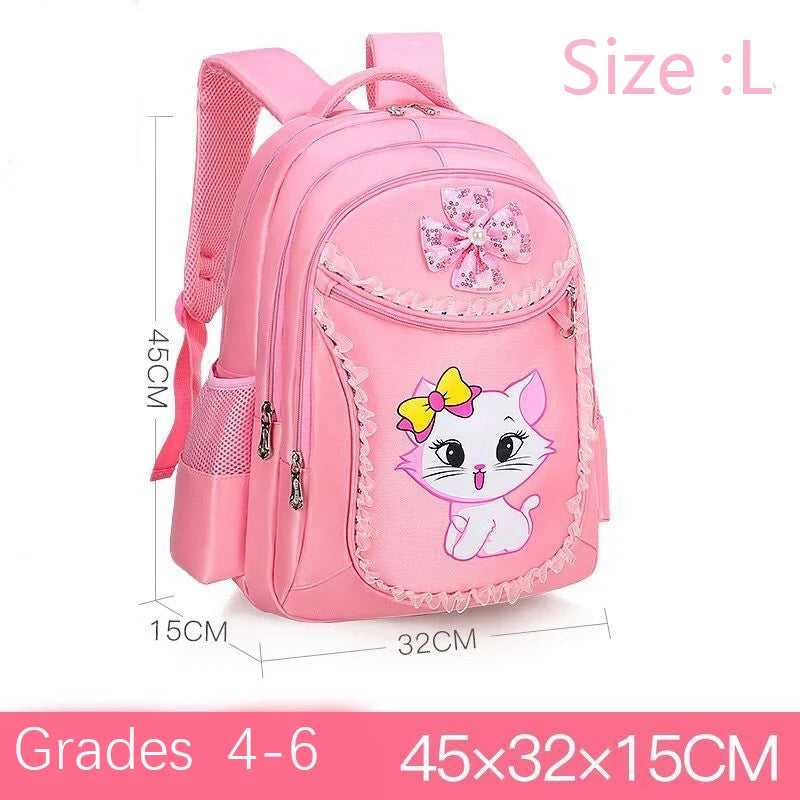 Children Backpack Pink Cute Cat Kindergarten Kid School Bag Backpack Girl Student Teenagers Waterproof Primary Bookbag SchoolBag