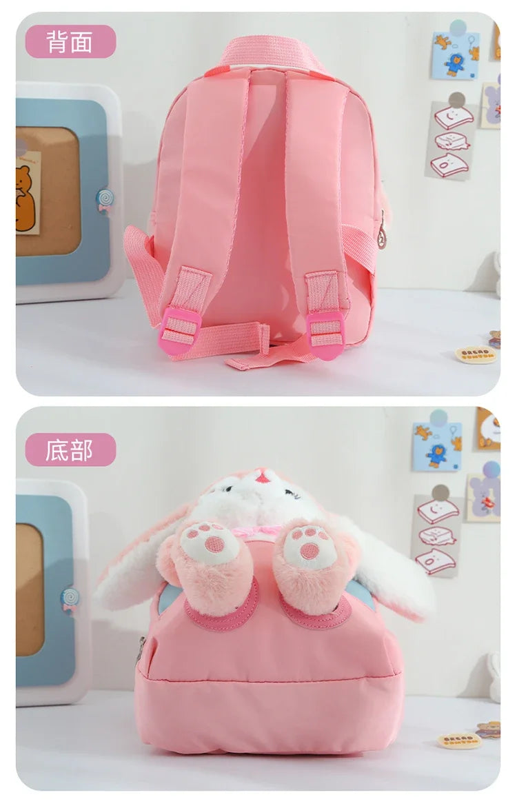 Cartoon Kindergarten Backpack New Children's School Bag Cute Plush Rabbit Doll Backpack