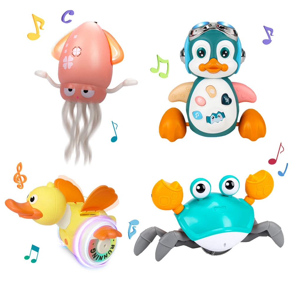 Kid Electronic Pet Toys Dancing Duck&Octopus Musical Penguin Baby Crawling Toys Toddler interactive Toys Tummy Time Gifts