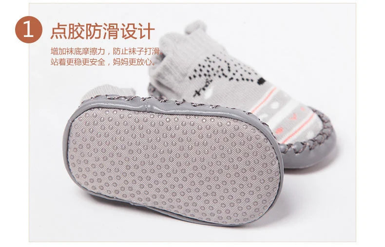 Baby Socks Slippers With Rubber Soles Girl Boy Infant Newborn Children Floor Socks Shoes Anti Slip Soft Sole Toddlers Indoor