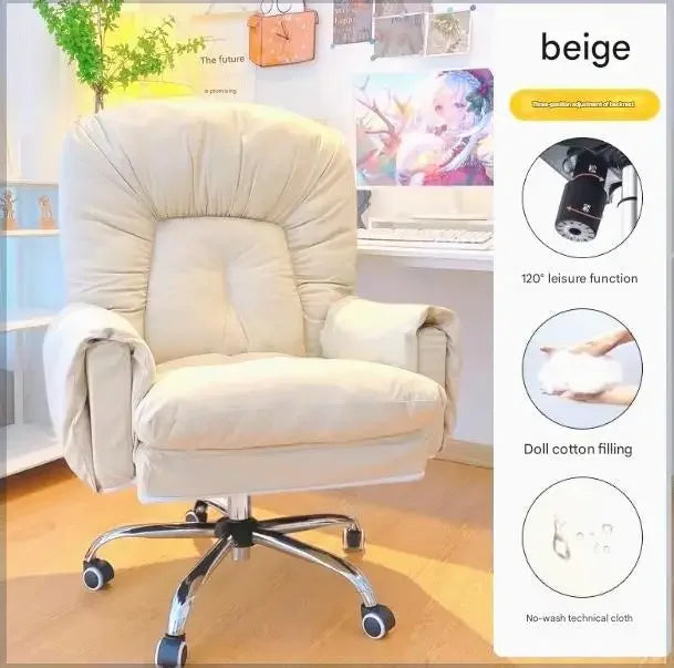 Salon Lazy Office Chair Modern Ergonomic Luxury Executive Office Chair Relaxing Reading Wheels Mobilya Lounge Suite Furniture