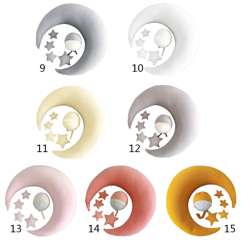 ❤️Newborn Photography Props Accessories Posing Crescent Pillow+Stars+Hat 6Pcs/Set Studio Baby Photo Decoration Moon Fotografia