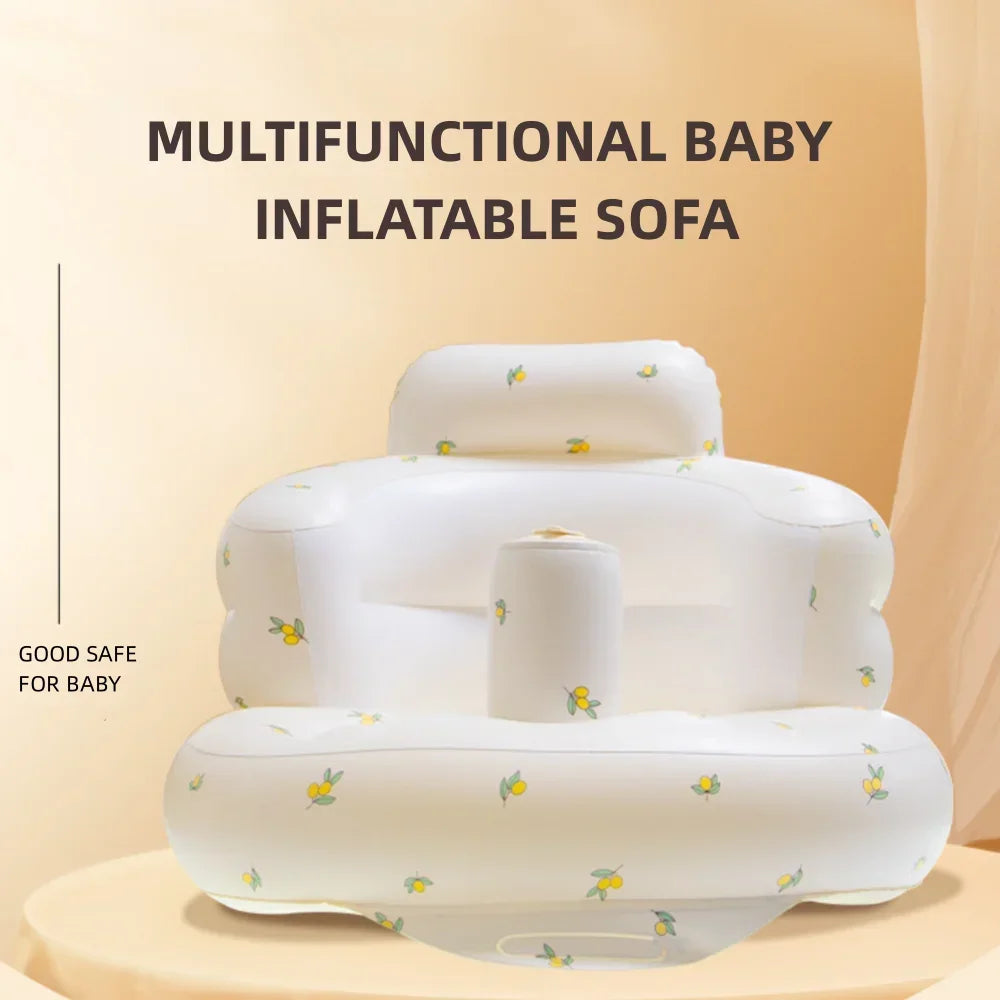 OTAUTAU Children Inflatable Sofa Chair Portable Inflatable Sofa Pool Float Baby Seat Back Support Anti-Fall Baby Bath Stool