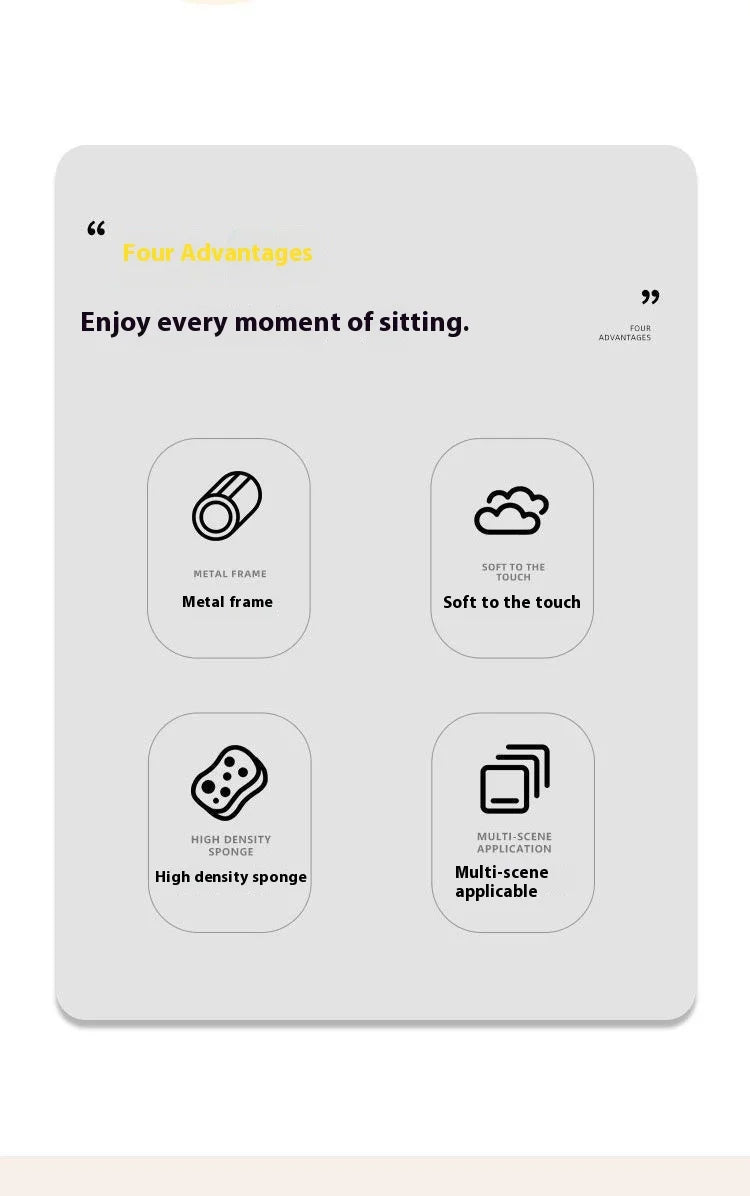 Cloud Vanity Stool Plush Lambwool Round Silhouette, Bedroom Makeup Chair with Designer Cloud Aesthetic Ergonomic Lumbar Support