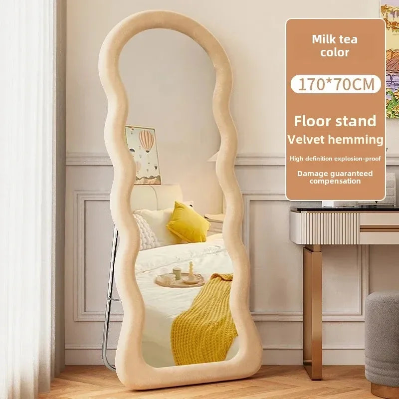 Art Modern Mirror Shower Traffic Art White Floor Korean Style Mirror Full Body Mirror Items Magnifying Espelhos Home Decorations