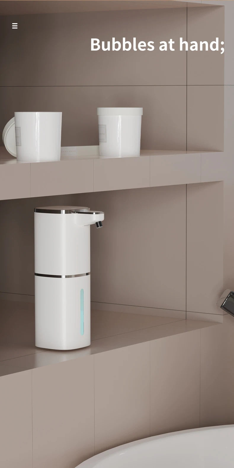 400ML Light Display Wall-Mounted Or Desktop 4-Levels Adjustable Induction Infrared Electric Automatic Smart Sense Soap Dispenser