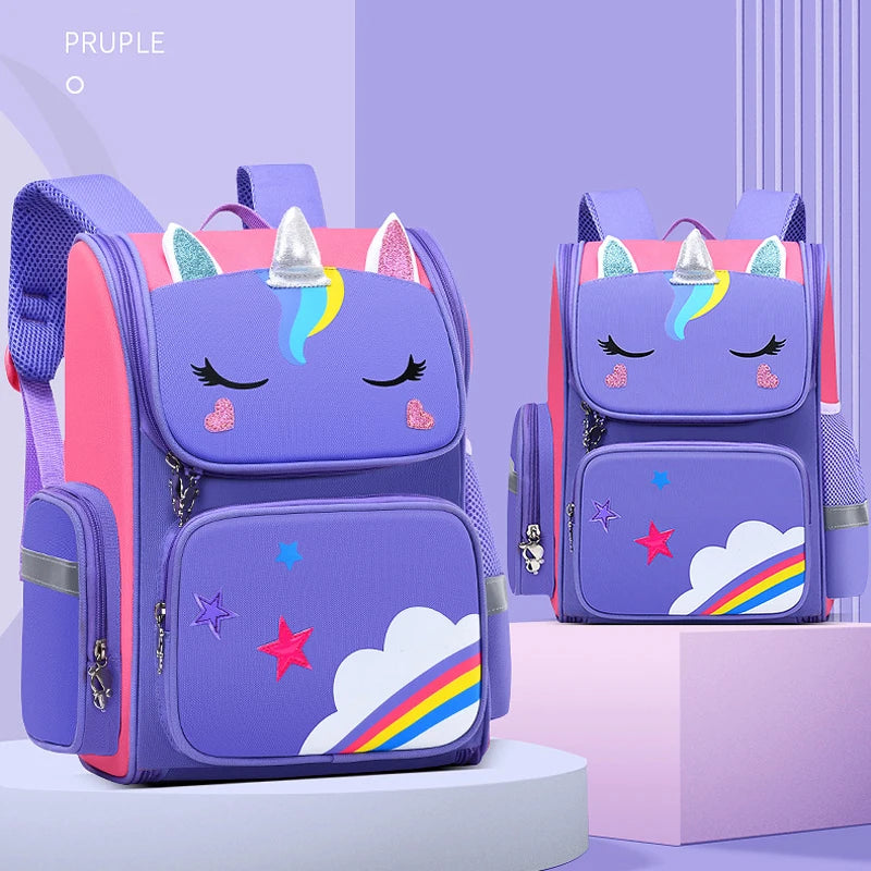 Children Girl Backpack With Large Capacity Waterproof Unicorn Print Teen School Bag for 2-16 Year Olds Cute Kawaii Kid Backpack