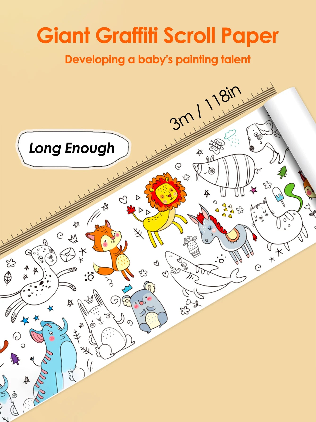 Children Drawing Roll DIY Sticky Color Filling Paper Coloring Paper Roll For Kids DIY Painting Drawing Early Educational Toys