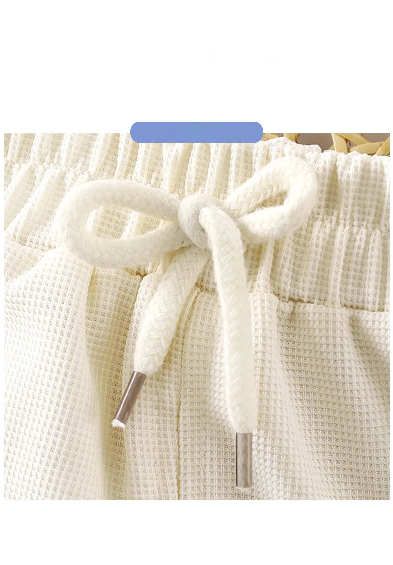 Baby Boys Waffles Clothes Sets Kids Solid Shirt +Shorts 2PCS Suit Toddler Costume Summer Children's Clothing Casual