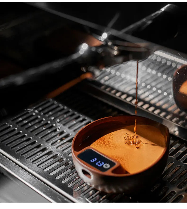MUVNA Coffee Bean Weigher, espresso weighing display tray, Walnut hand brewing electronic scale / accurate to 0.1g Professional