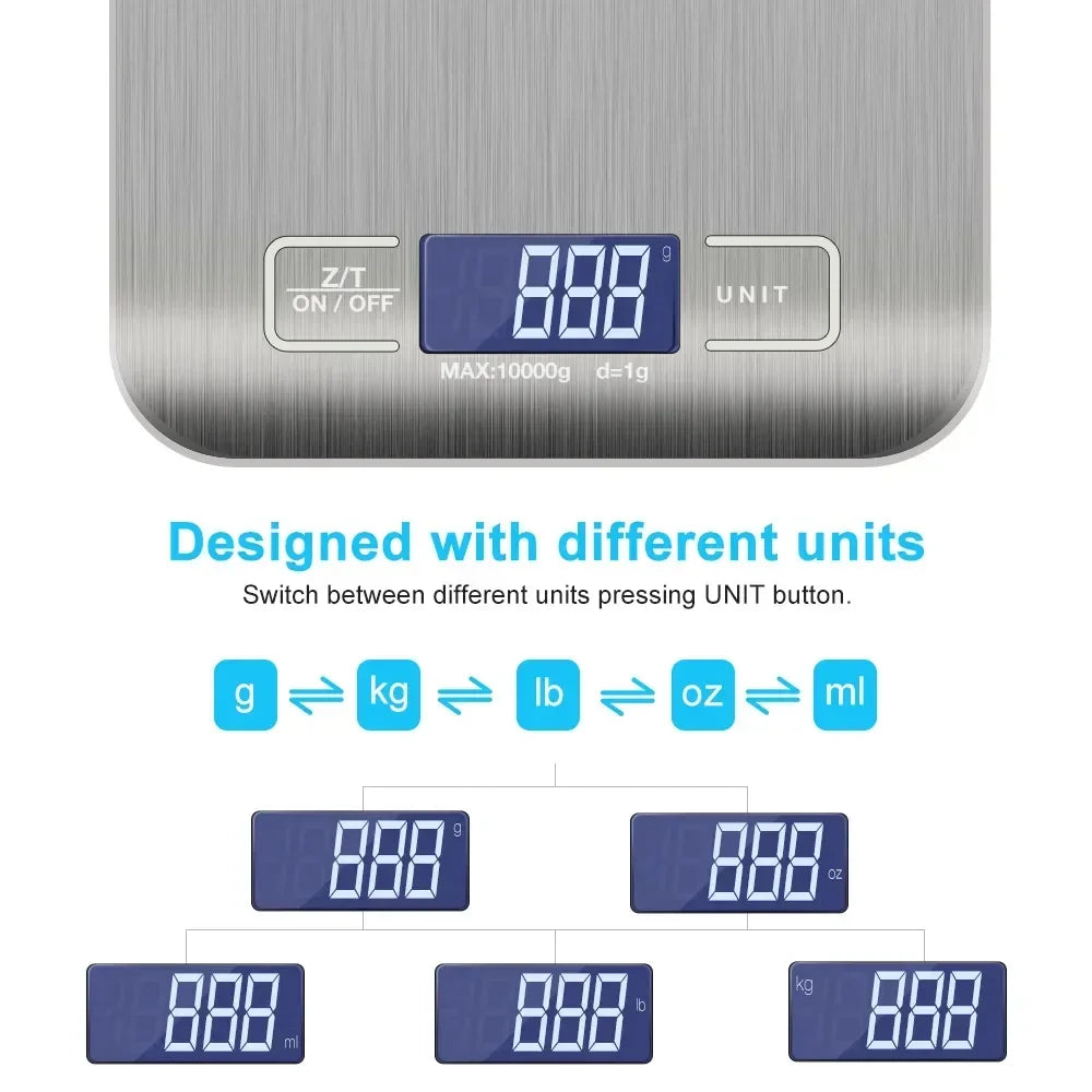 Digital Kitchen Scale Stainless Steel LED Display 5kg 1g Panel Electronic Scales Home Jewelry Food Snacks Weighing Baking Tools