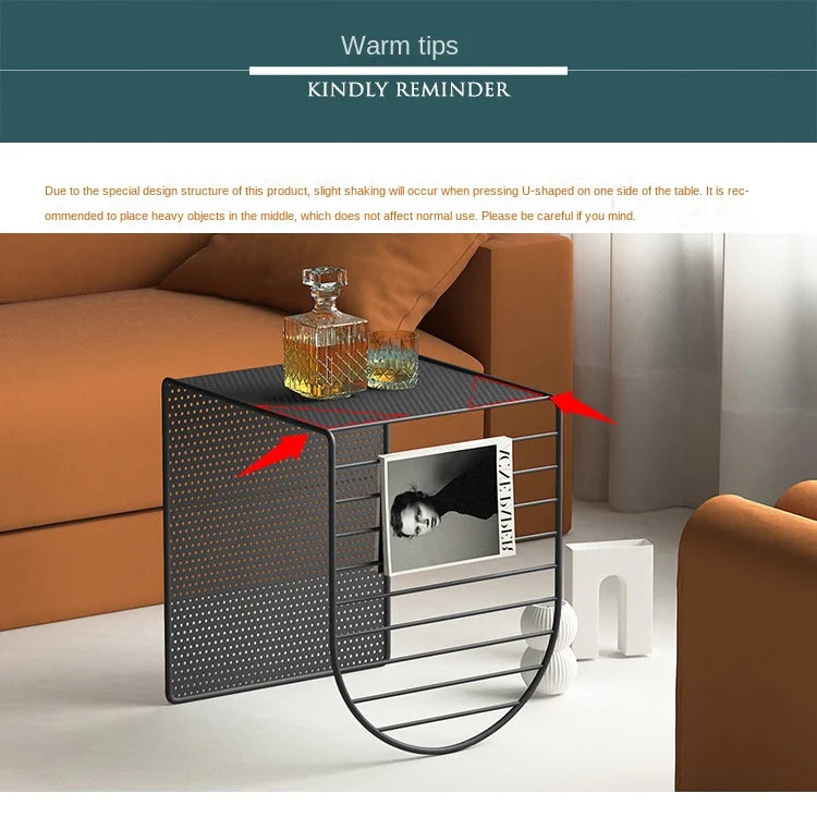 Nordic Multifunctional Wrought Iron Sofa Coffee Table Home Living Room Furniture TV Cabinet Combination Coffee Table Decoration