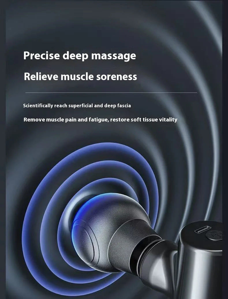 Mini Massage Massage LCD Screen 6 Heads Gun Muscle Massager Portable Electric Fascia Gun for Neck Foot Body Fascia Gun
