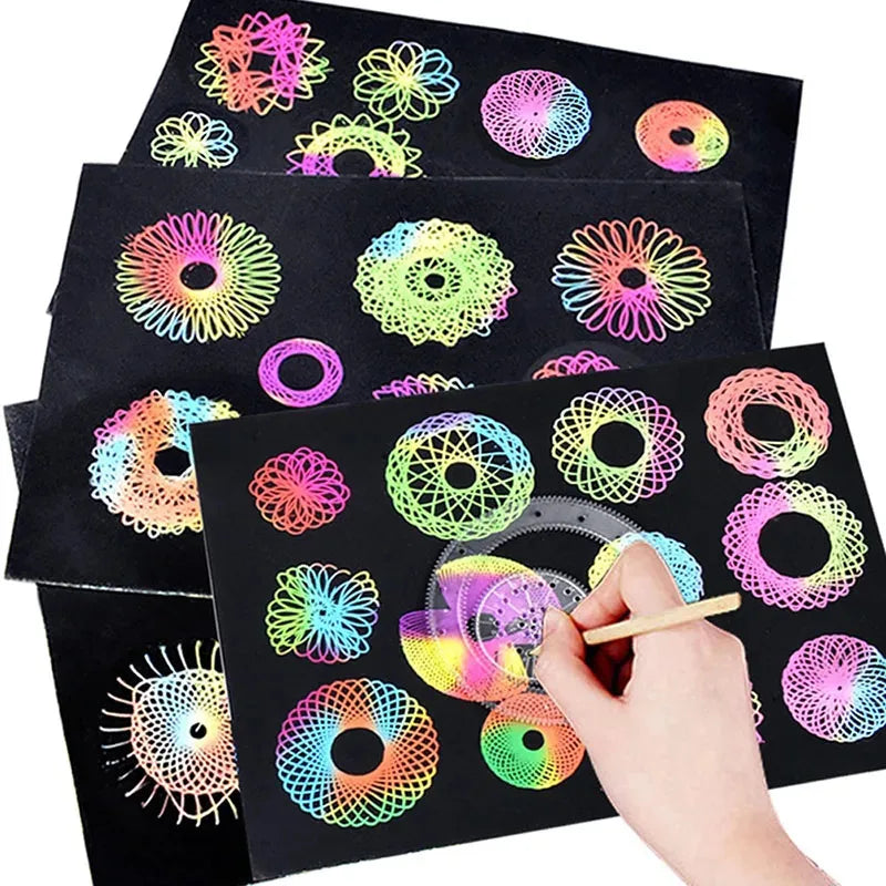 Spirograph Drawing Kit - Interlocking Gears & Wheels Set, Creative Geometric Art Toy for Kids Educational Gift