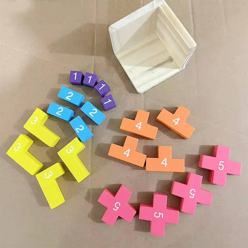 3D Cube Puzzle Luban Interlocking Creative Educational Wooden Toy Brain IQ Mind Early Learning Game Gift For Children Letter 54T