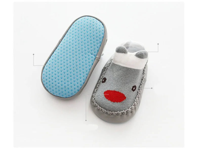 Baby Socks Slippers With Rubber Soles Girl Boy Infant Newborn Children Floor Socks Shoes Anti Slip Soft Sole Toddlers Indoor