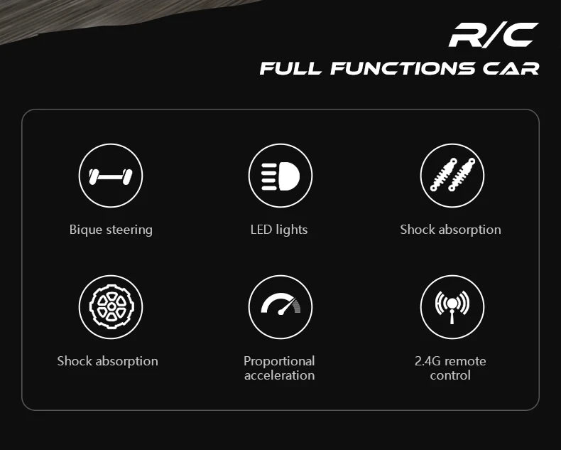 Remote Control Car RC Drift Racing 1:16 Vehicle Off Road Alloy 2.4G Radio High-Speed Trucks With LED Light Climbing Gift Kid Toy