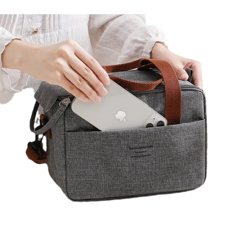 Insulated lunch box bag, student hand-held lunch box bag, high-value office lunch bag, aluminum foil waterproof lunch bag