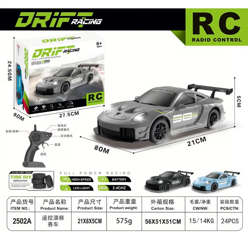 2025 New, Limited Edition Rc Drift GT3 RS 911 mi SU7 1:24 Drift Racing Car, Racing Kids Gift with High Speed Remote Control