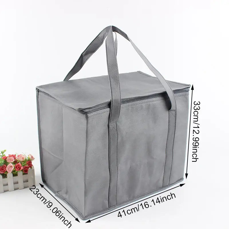 Insulated-Thermal Cooler Bag Insulation To Keep Cold Large Capacity Portable Lunch Bag Zip Picnic Camping Food Bag Grocery Bag