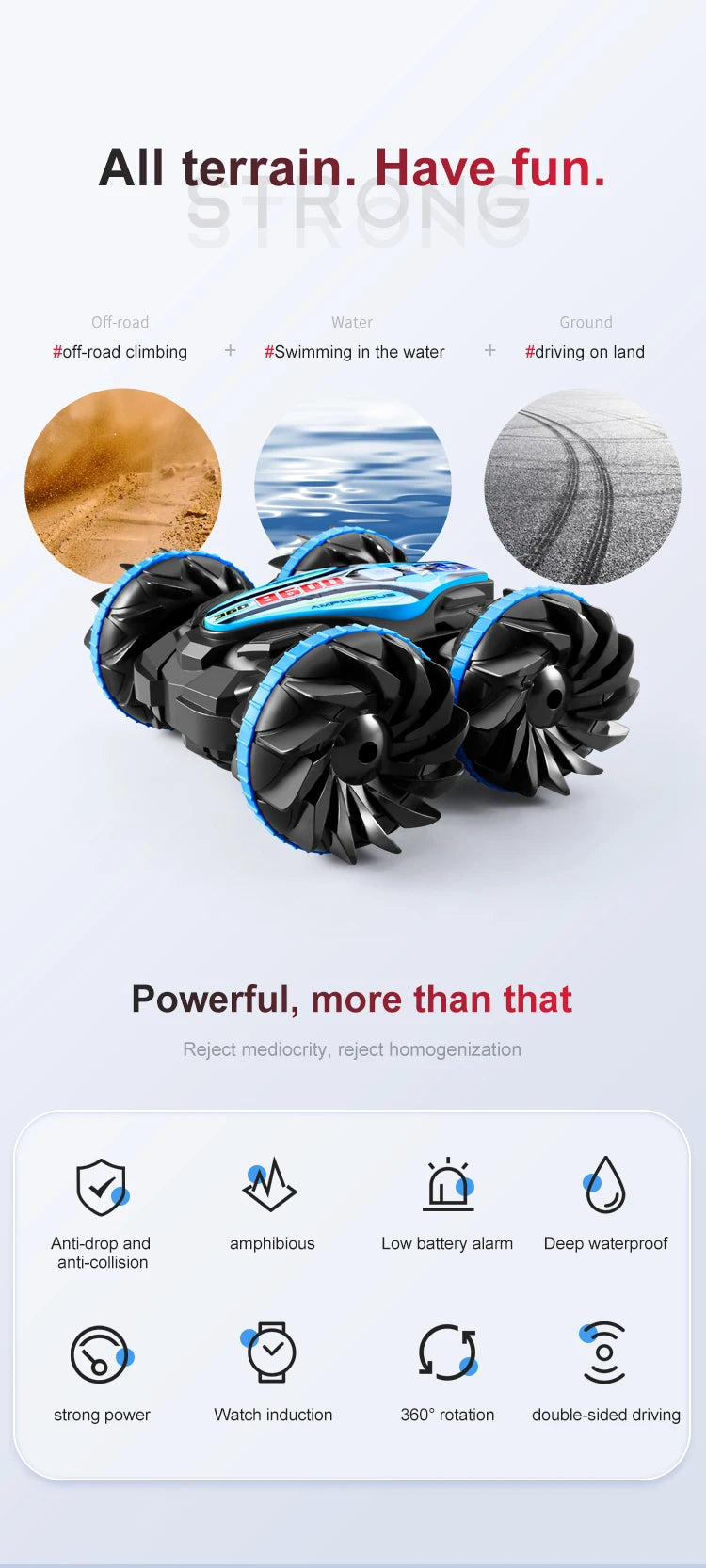 Amphibious Remote Control Car RC Stunt Car Vehicle Double-sided Flip Driving Drift Rc Cars Outdoor Toys for Boys Children's Gift
