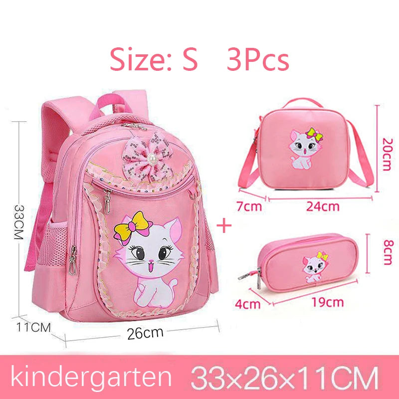 Children Backpack Pink Cute Cat Kindergarten Kid School Bag Backpack Girl Student Teenagers Waterproof Primary Bookbag SchoolBag