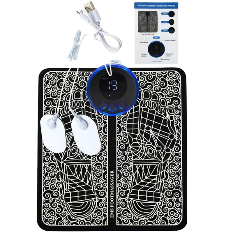 Electric EMS Foot Massager Pad Foldable Massage Mat Muscle Stimulation Relief Pain Relax Feet,Suppoer Dropshipping