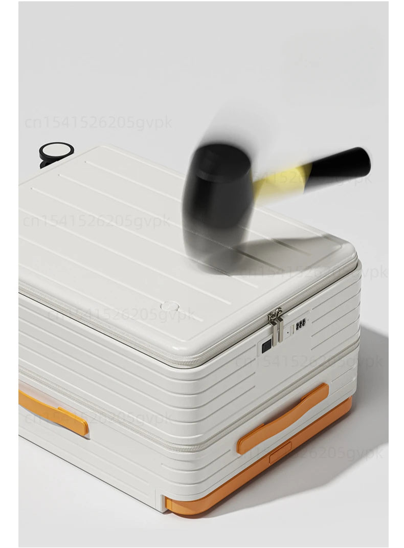 Front Opening Multi-Functional Suitcase Business Wide Trolley Luggage ABS+PC Large-capacity Password Box Travel Trolley Case