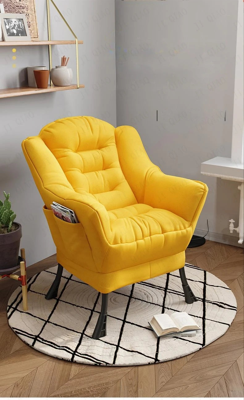 New Living Room Chairs Lazy Leisure Home Light Back chair sofa chair Bedroom Home comfortable Sofa Chair Armchair with Footrest