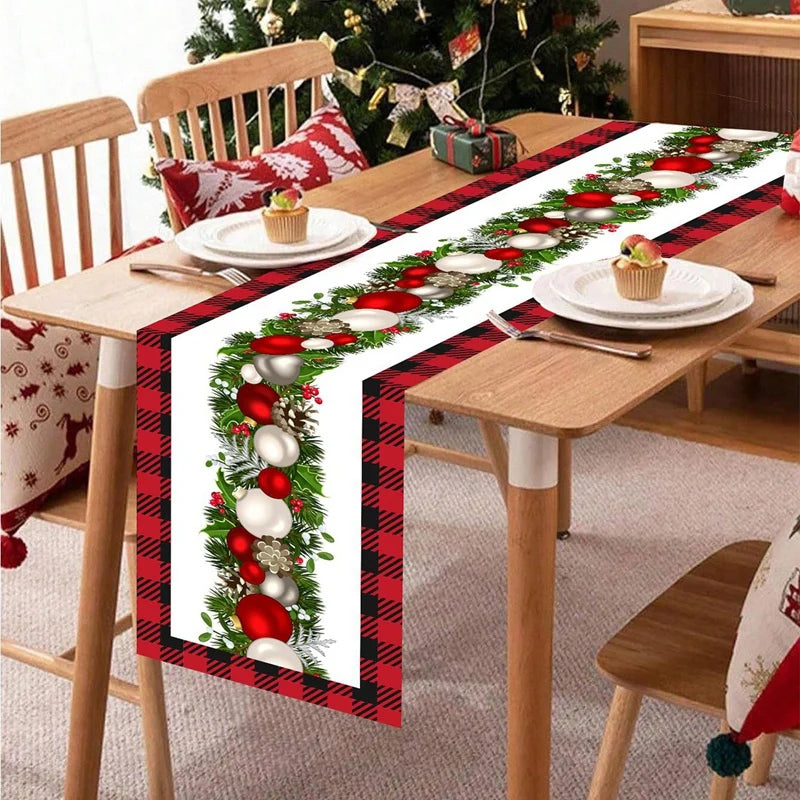 Christmas Table Runner Christmas Party Decoration 2025 Xmas Santa Claus Snowman Table Runner Navidad Natal New Year Gift 2026