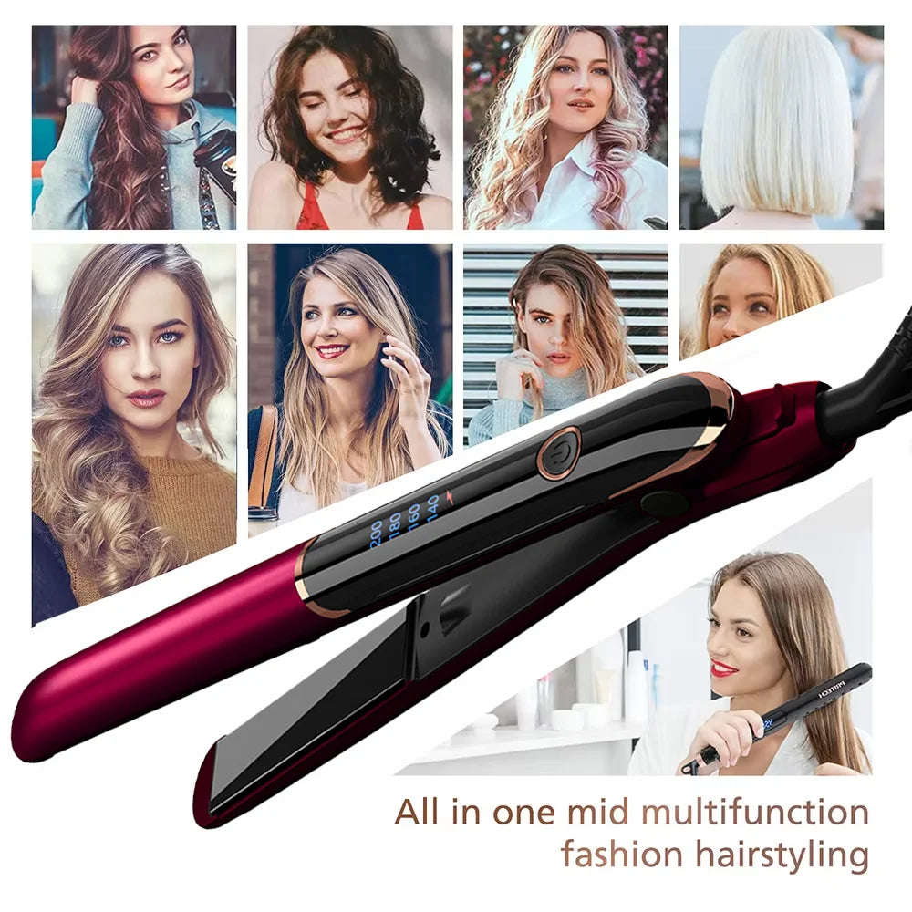 Professional Ionic Hair Loss Ceramics Rapid Heating Hair Loss Curl Flat Iron Negative Ion Hair Loss Curl Straightening Iron Rod