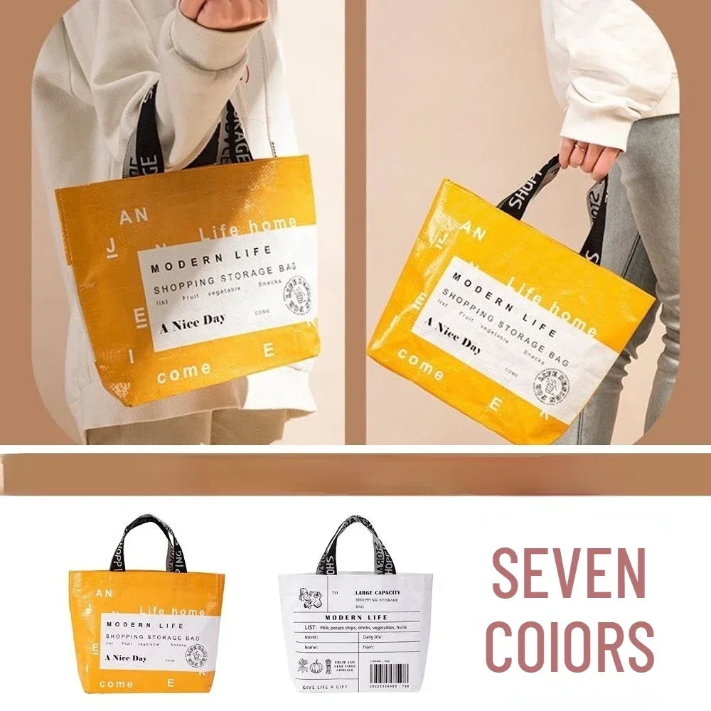 Large-capacity Waterproof Supermarket Grocery Shopping One-shoulder Portable PP Woven Shopping Bag for Retail Store,boutique