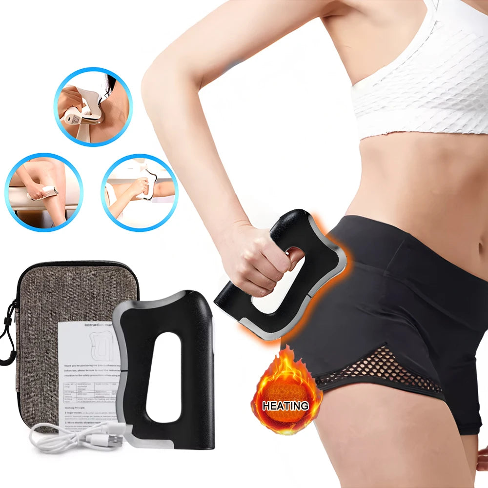 2025 Electric Fascia Massager Body Scraping Warm compress Vibration Muscle  Relaxation Body Lifting Guasha Massage Knife tool