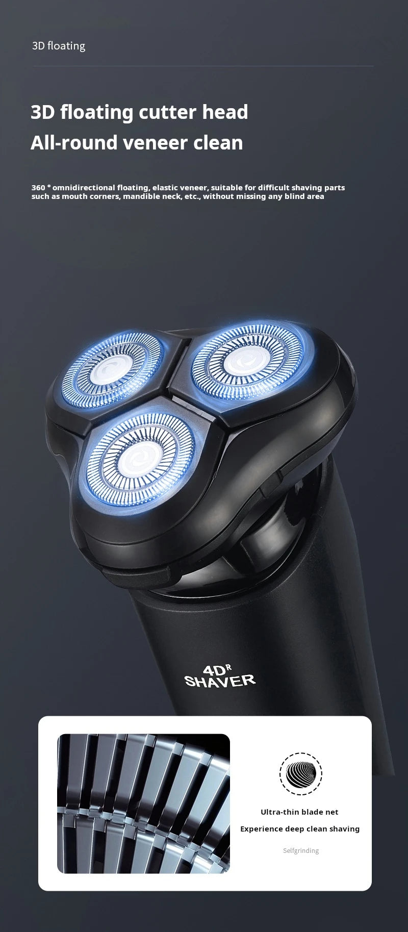 ZOZEN Electric Shaver Electric Razor Body Hair Clipper Cutting Shaving Machine for Men Women Beard Trimmer Washable Rechargeable