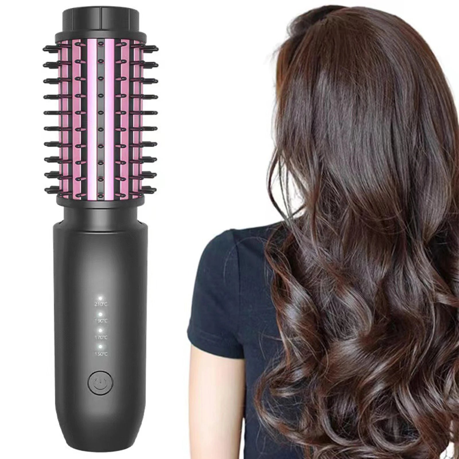 Cordless Hair Straightening Comb Curling Wand USB Charging Curling and Straightening Multi-speed Temperature Adjustment