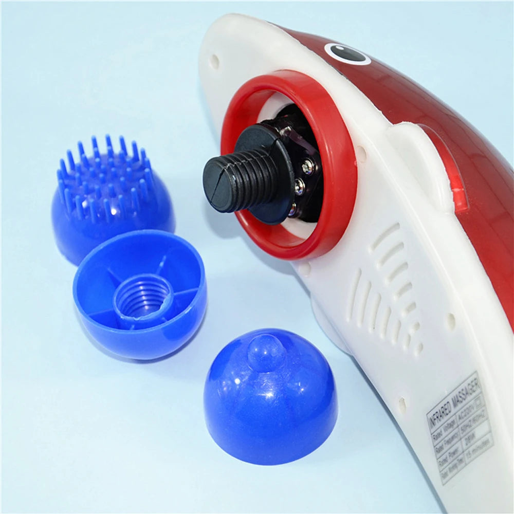 Electric Dolphin Massager European Gauge Red Blue Back Massager Hammer Vibrating Infrared Stick Roller Neck Body Massager