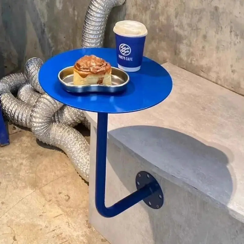 Wall-Mounted Small Round Table for Cafe Milk Tea Shop Corner Booth Space-Saving Bistro Counter Dessert Bar Wall Installation