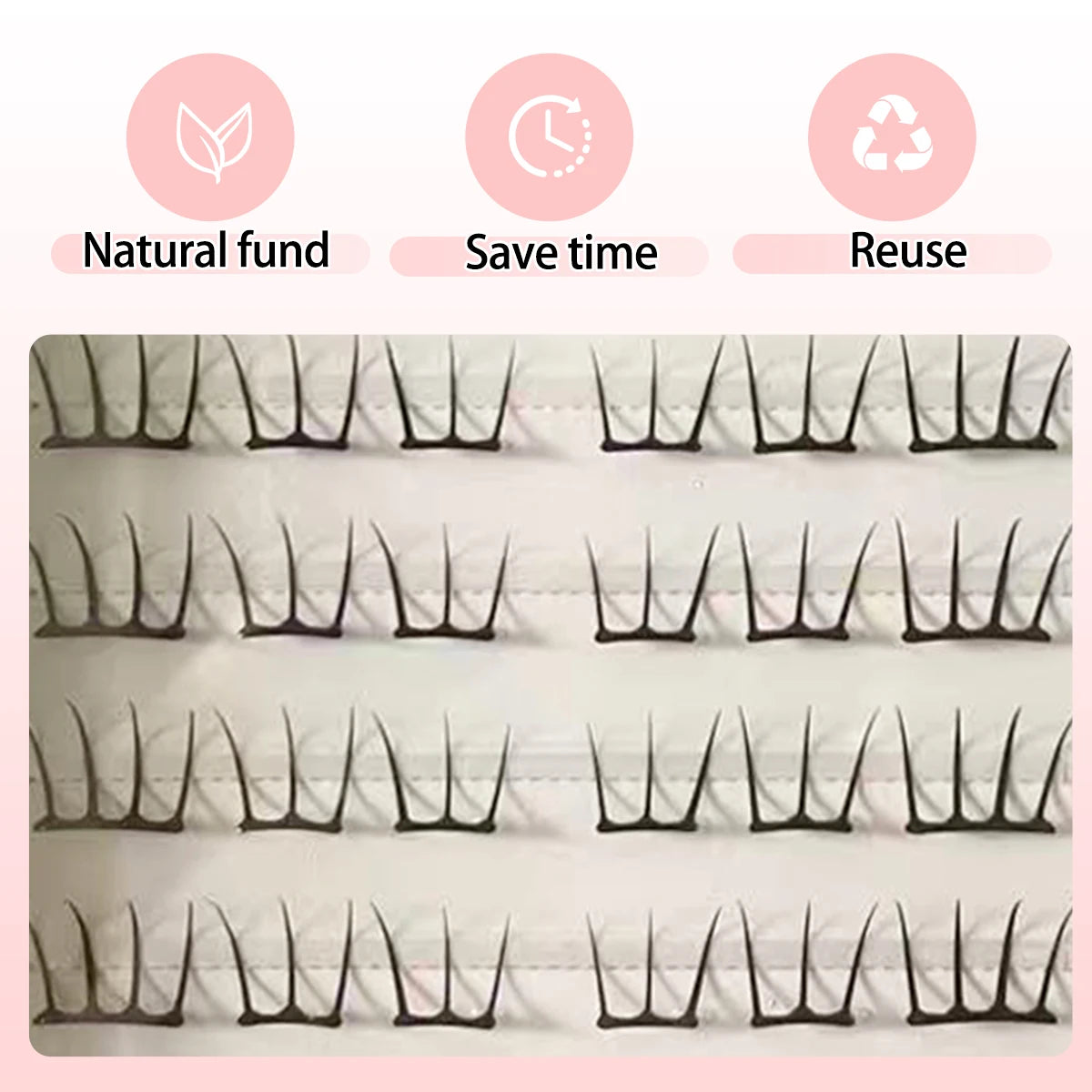 Glue-Free Featherlight Eyelash Strips Ultra Thin Invisible Lashes Easy Snap-On Clusters for Natural Everyday Look Whispy Soft