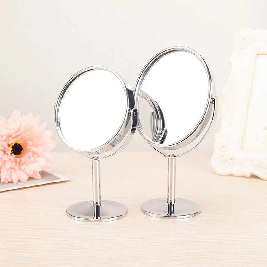 Makeup Mirror Portable Makeup Mirror Double sided Metal 3-inch 4-inch Round/Oval/1:2 Magnifying Mirror Face Rotating Mirror