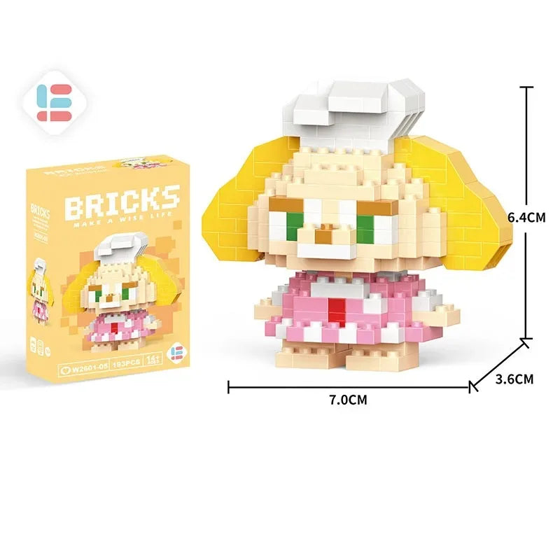 Disney LiLo Stitch Toys Building Blocks  Pikechu lega Anime Cartoon Character Model Building Blocks Toy for children Gift