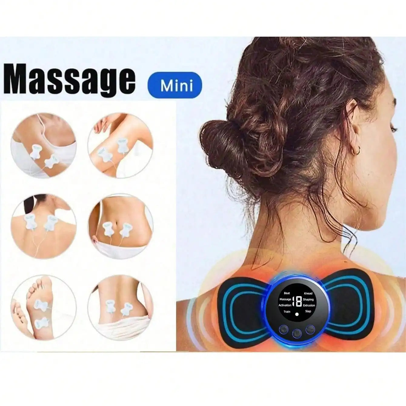 Ems Electric Pulse Neck Massager With 8 Massage Modes, 19 Levels Of Intensity, Deep Relaxation Massage Pads