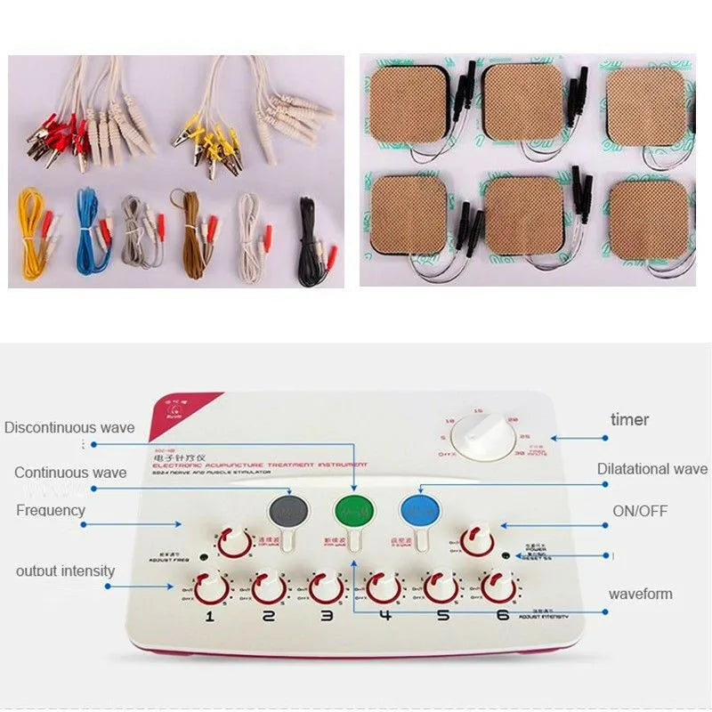 EMS Electroacupuncture Stimulation Massage Instrument 6 Waveform Output Low-Frequency Muscle Stimulation For Relaxation Therapy