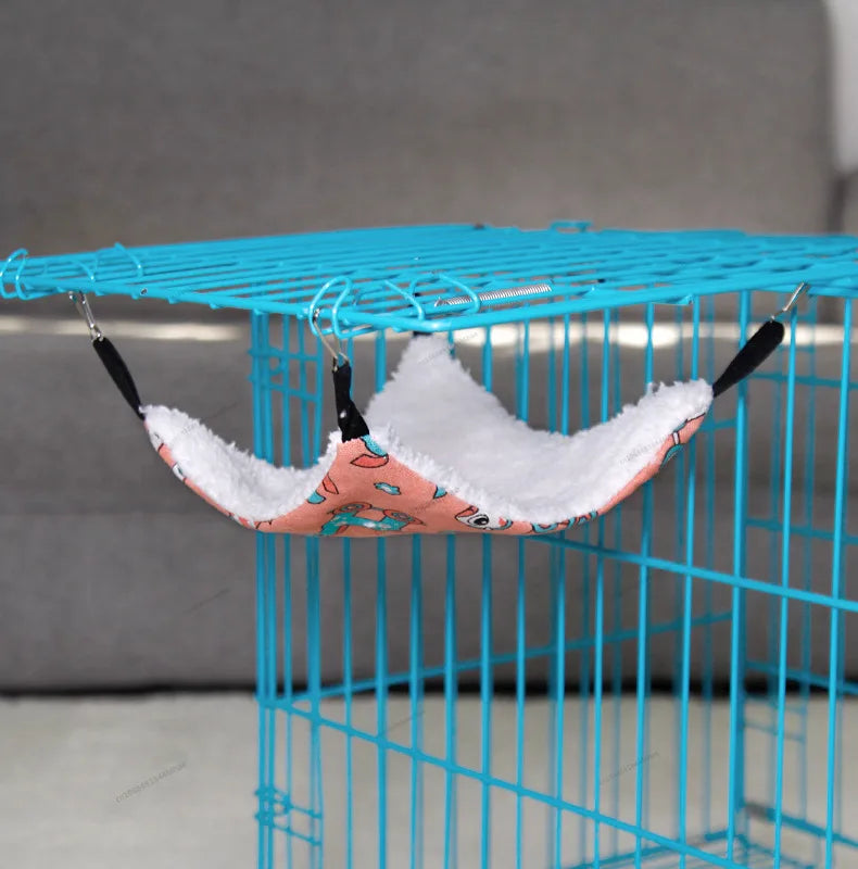 Warm Plush Hamster Hammock Small Animal Double-layer Thicken Sleeping Bag Nest Pets Rat Squirrel Hanging Cage House