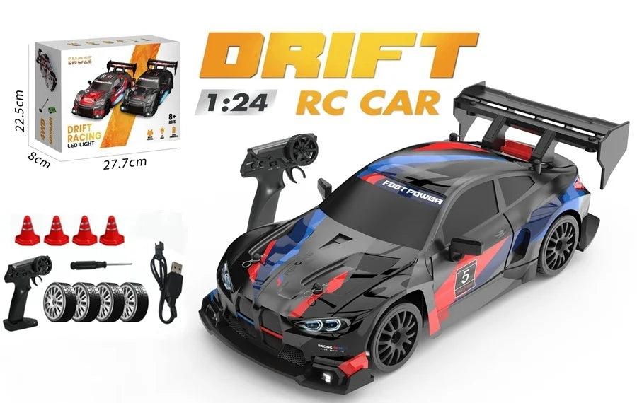 RC Drift Car 4WD Remote Control High Speed Racing Vehicle with LED Lights 2.4GHz Radio 4x4 Off-Road Truck Toy for Children Kids