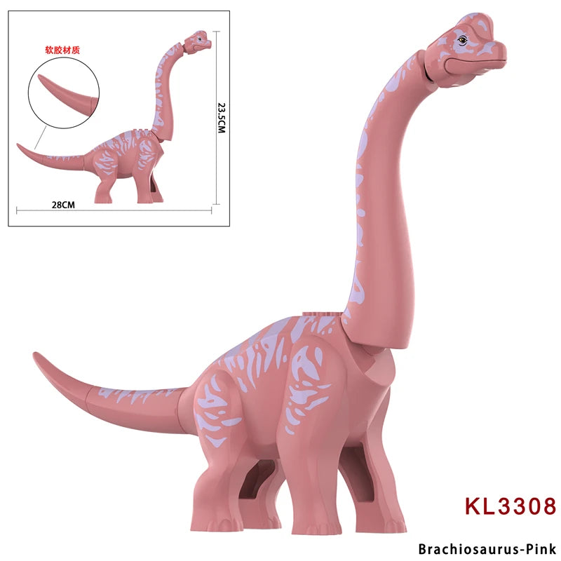 5 Colors Jurassic Brachiosaurus Discovery Building Blocks DIY Dinosaurs Bricks Set Educational Toys For Children Christmas Gifts