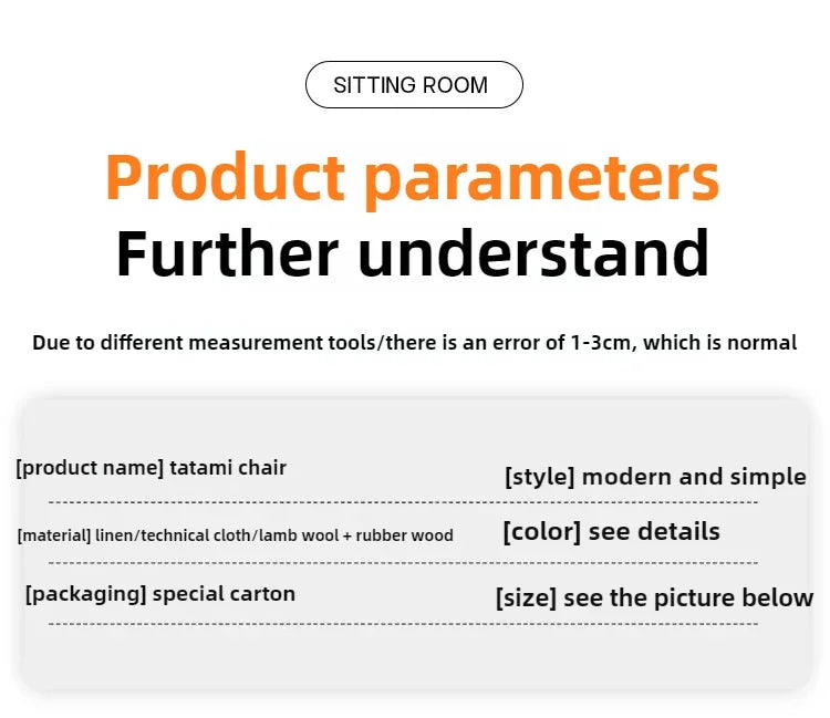 Modern Tatami Lazy Sofa Chair Japanese Living Room Furniture Back Floor Nordic Wind Bay Window Low