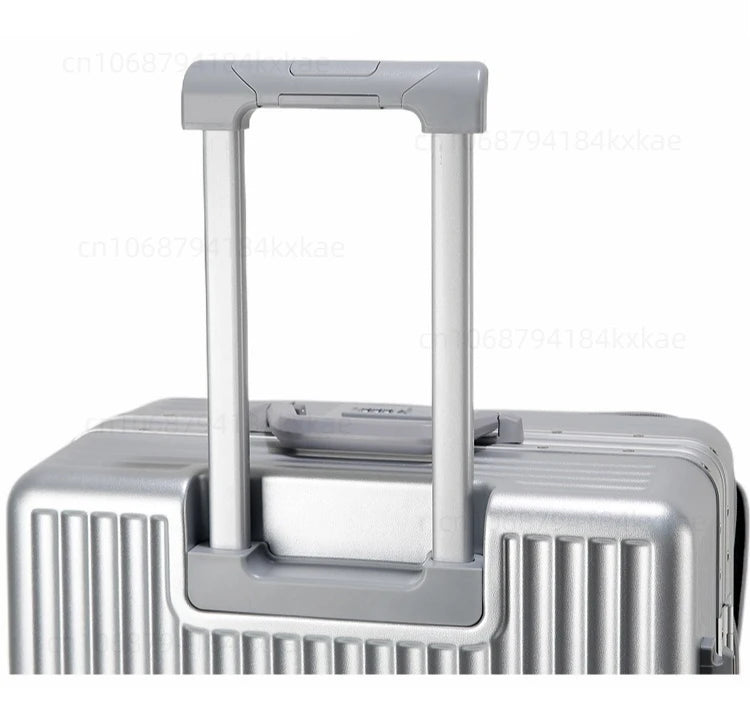 Aluminium Frame Rolling Luggage with Cup Holder Mobile Phone Holder Front Opening Suitcase Large capacity Travel Suitcase