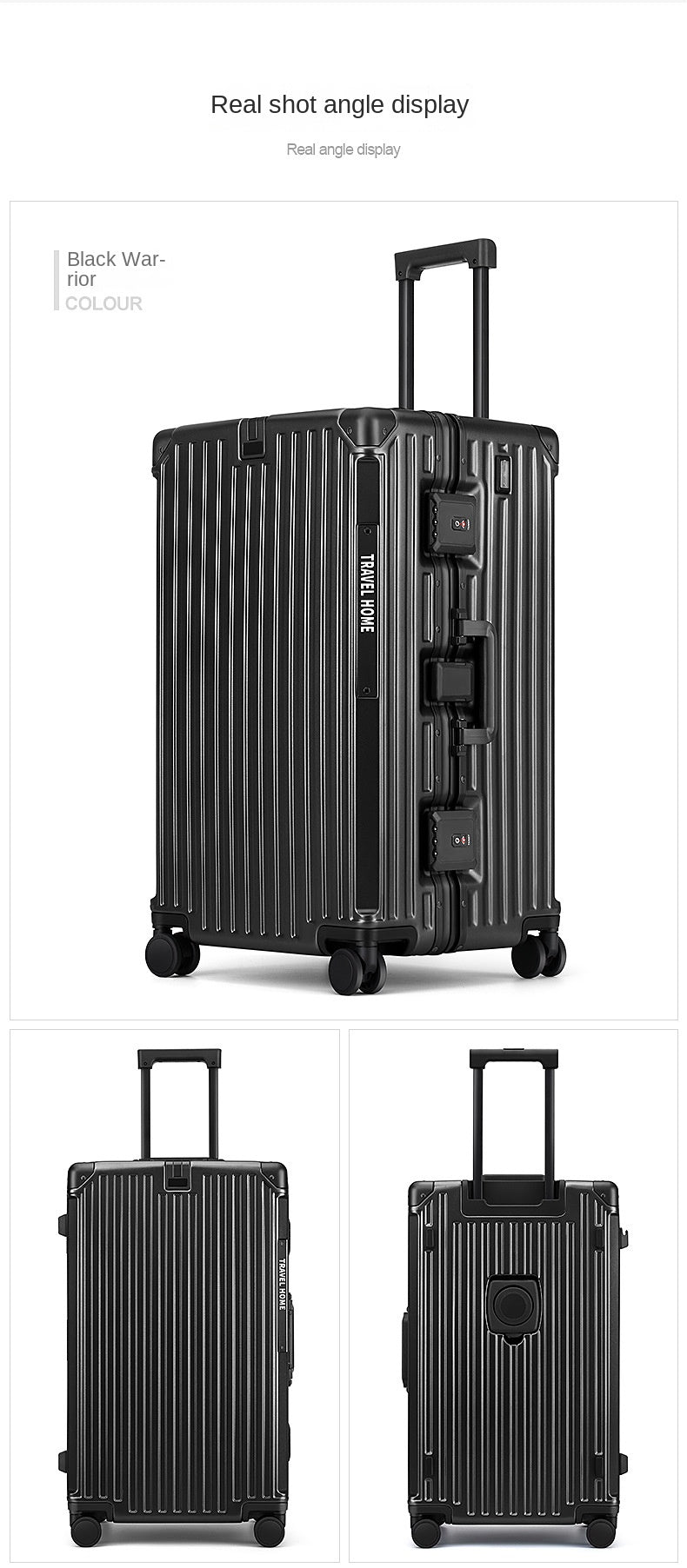COLENARA High Quality Suitcase Aluminum Frame Large Capacity Trolley Case Cart Travel Bag 24"26"28"30 Inch Rolling Luggage